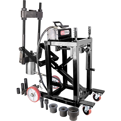 Werkzeugwagen mit Hydraulik, Rädern und verschiedenen Werkzeugen, KS TOOLS.